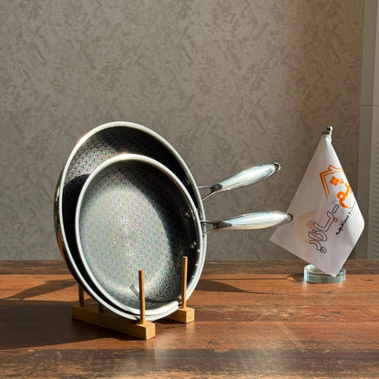 2-Sized Stainless Steel Honeycomb Non-Stick Frying Pan Set