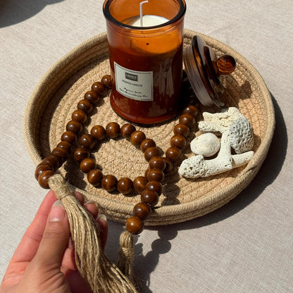 Handcrafted Natural Wood Bead Garland Collection