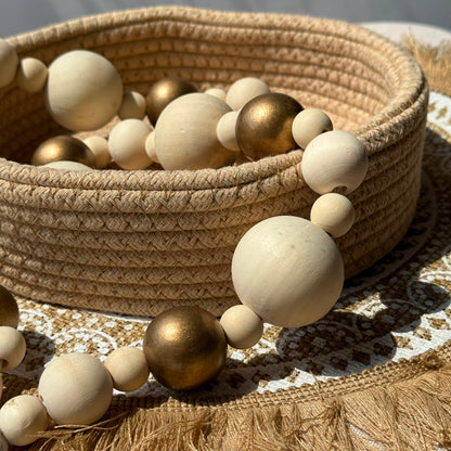 Handcrafted Natural Wood Bead Garland Collection