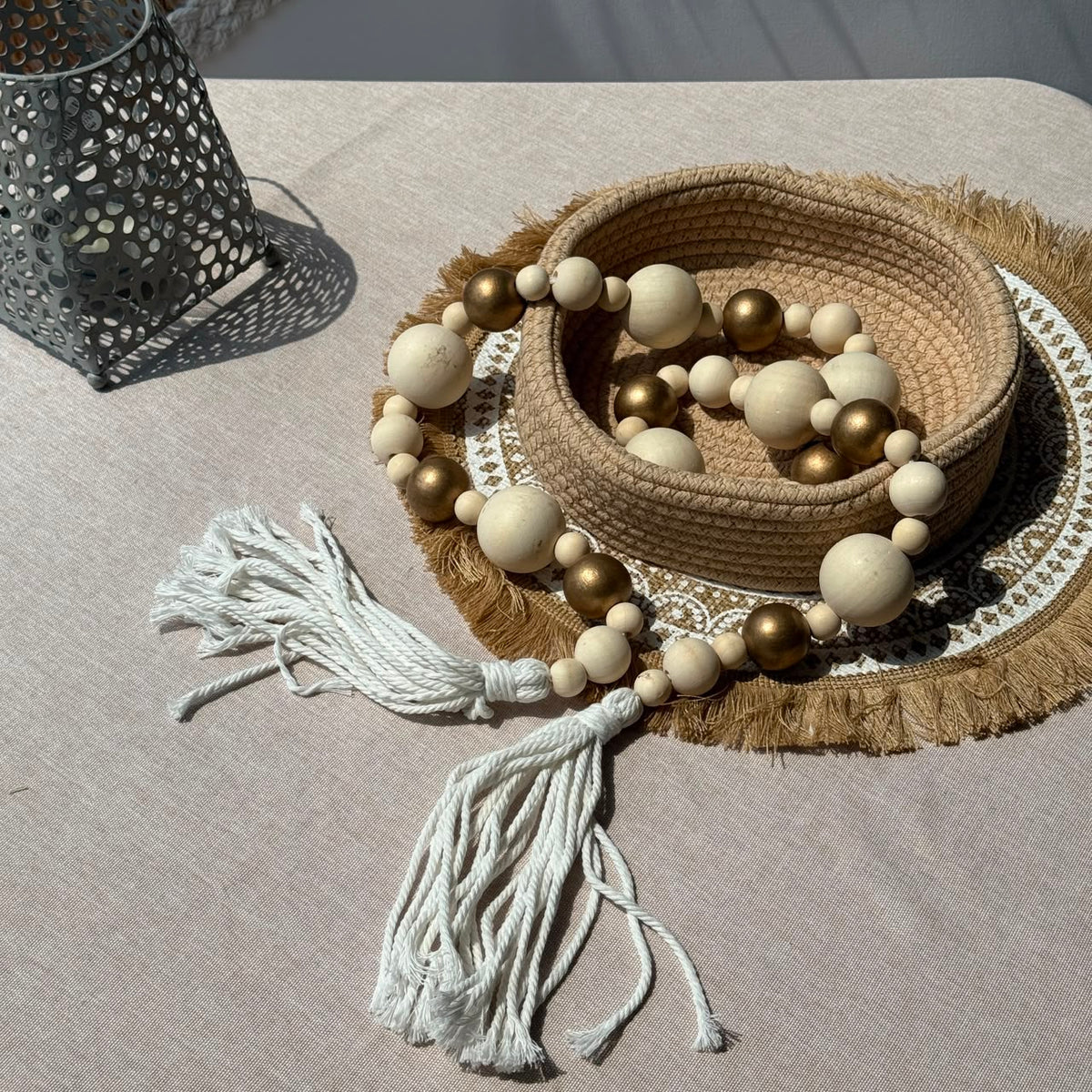 Handcrafted Natural Wood Bead Garland Collection