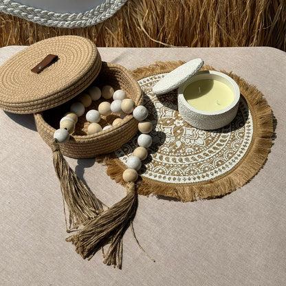 Handcrafted Natural Wood Bead Garland Collection