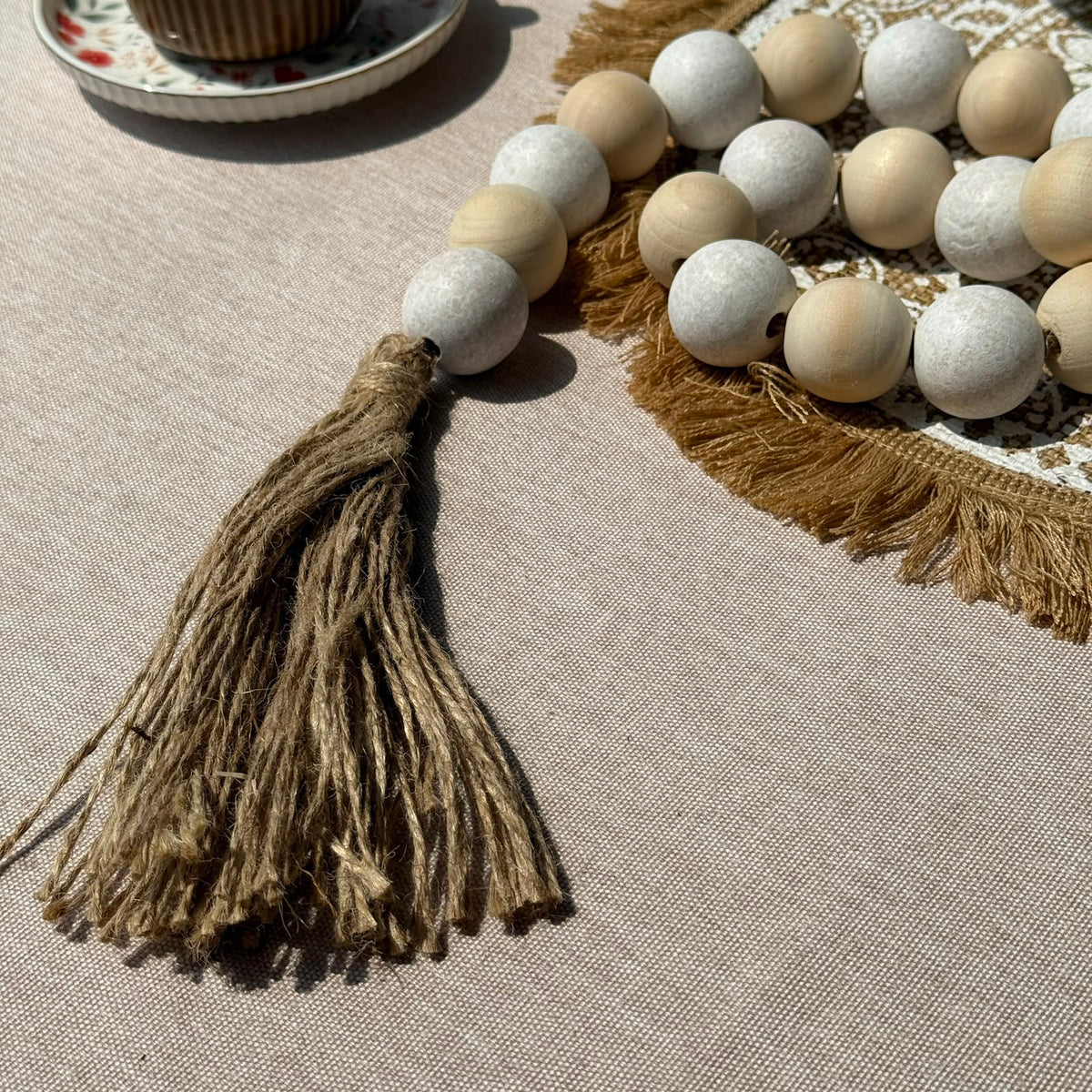 Handcrafted Natural Wood Bead Garland Collection