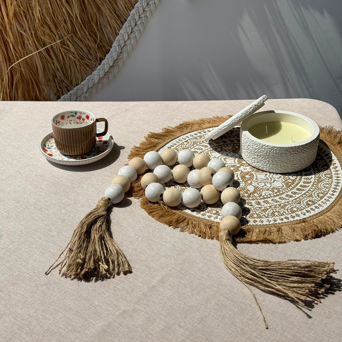 Handcrafted Natural Wood Bead Garland Collection