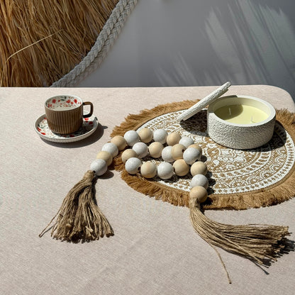 Handcrafted Natural Wood Bead Garland Collection