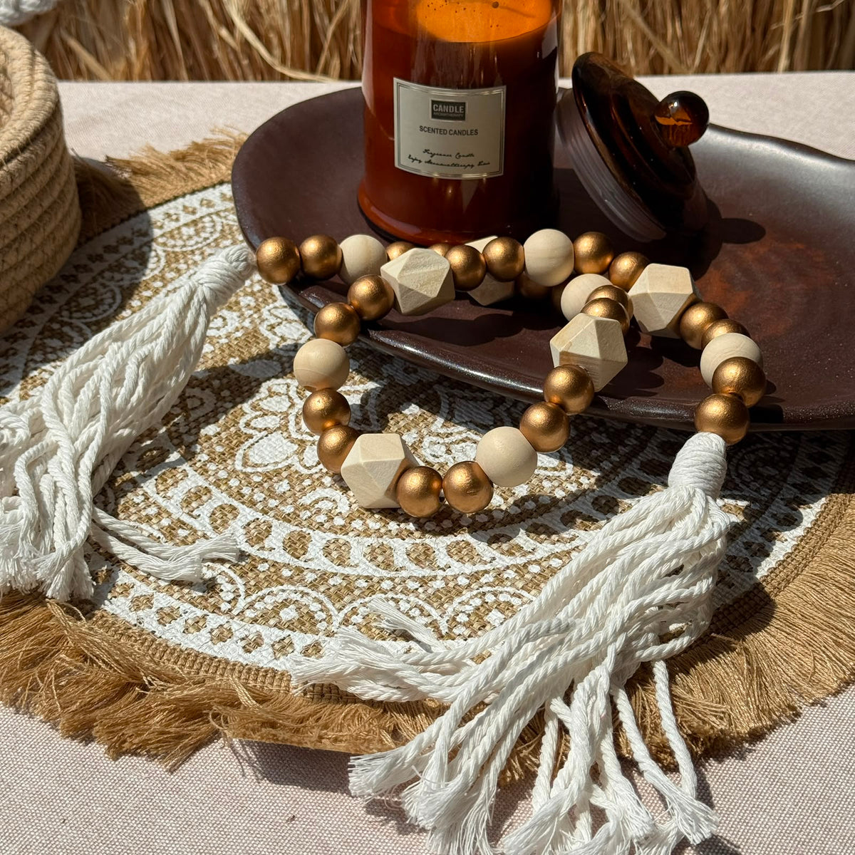 Handcrafted Natural Wood Bead Garland Collection