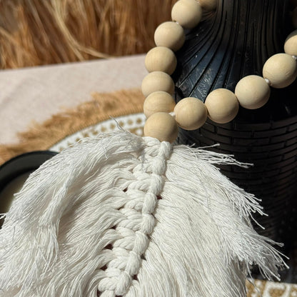 Boho Wooden Bead Garland with Blue Eye