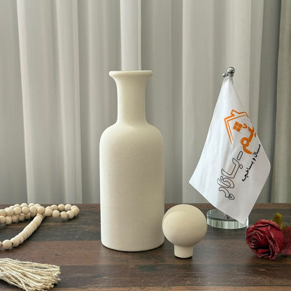 Minimalist Spherical Stopper Ceramic Bottle Vases