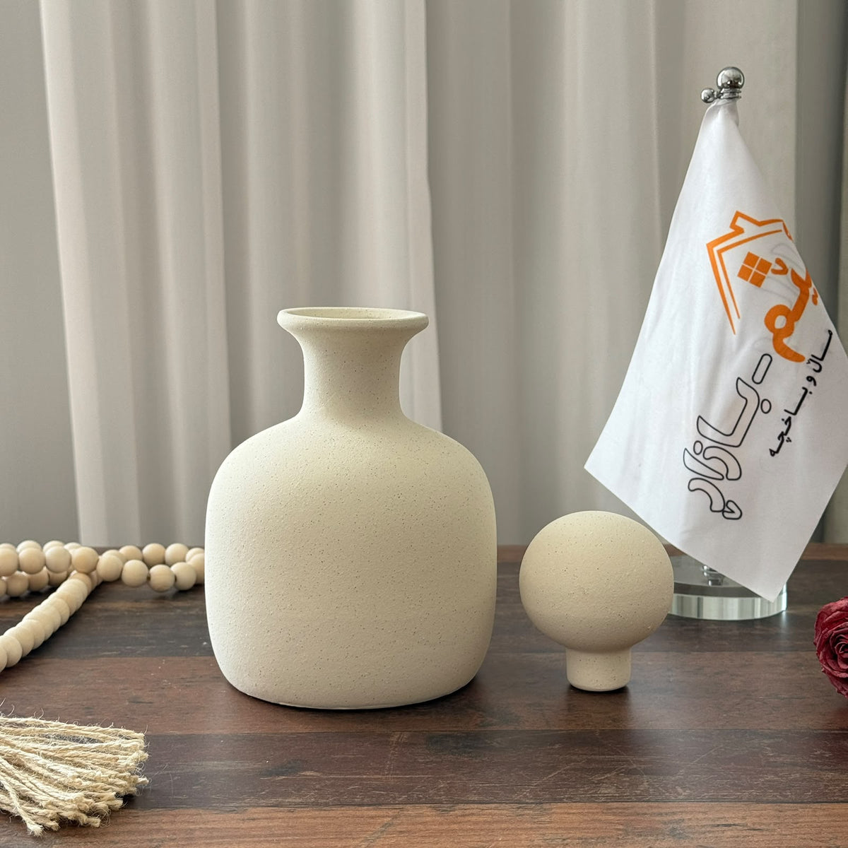 Minimalist Spherical Stopper Ceramic Bottle Vases