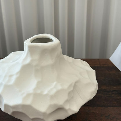 Modern Textured Geometric Ceramic Vase