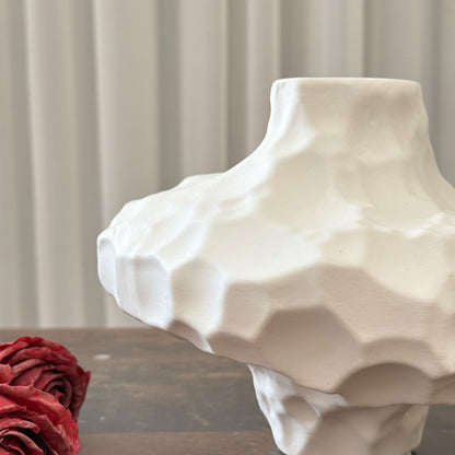 Modern Textured Geometric Ceramic Vase