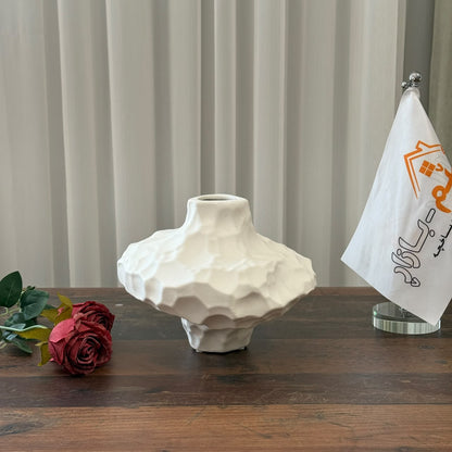 Modern Textured Geometric Ceramic Vase