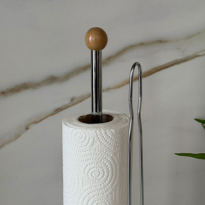 Modern Countertop Table Napkin Holder with Wood Accents
