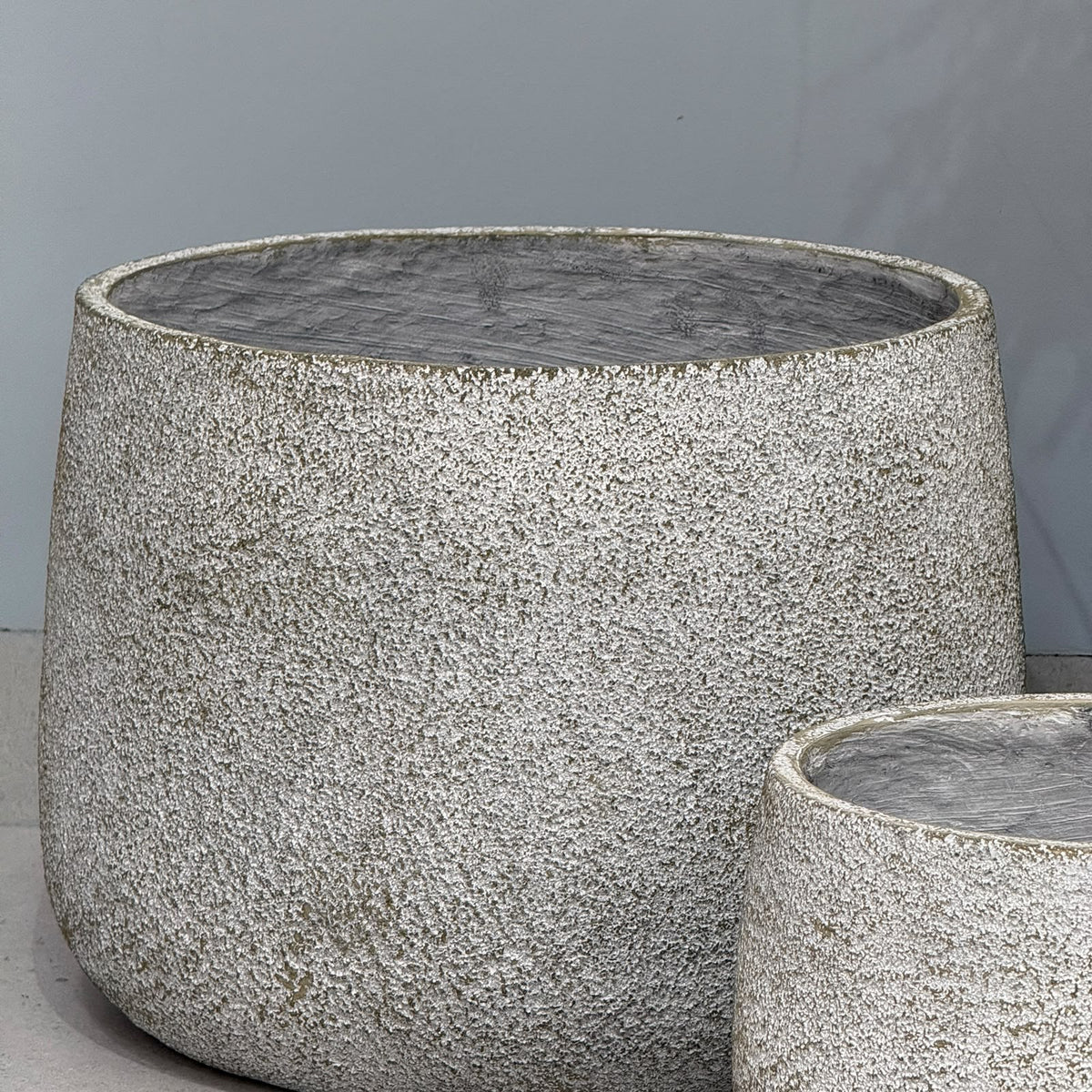 3-Sized Rustic Distressed Stone Bowl Planter Collection