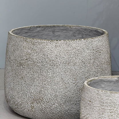 3-Sized Rustic Distressed Stone Bowl Planter Collection