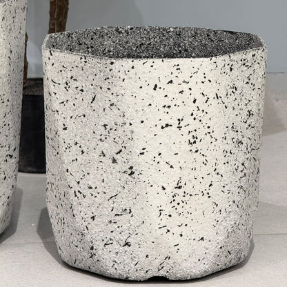Modern Geometric Terrazzo-Effect Planters