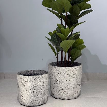 Modern Geometric Terrazzo-Effect Planters