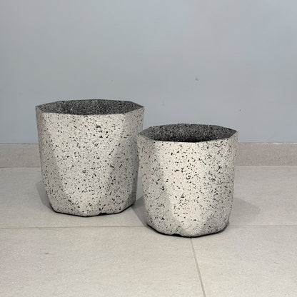 Modern Geometric Terrazzo-Effect Planters
