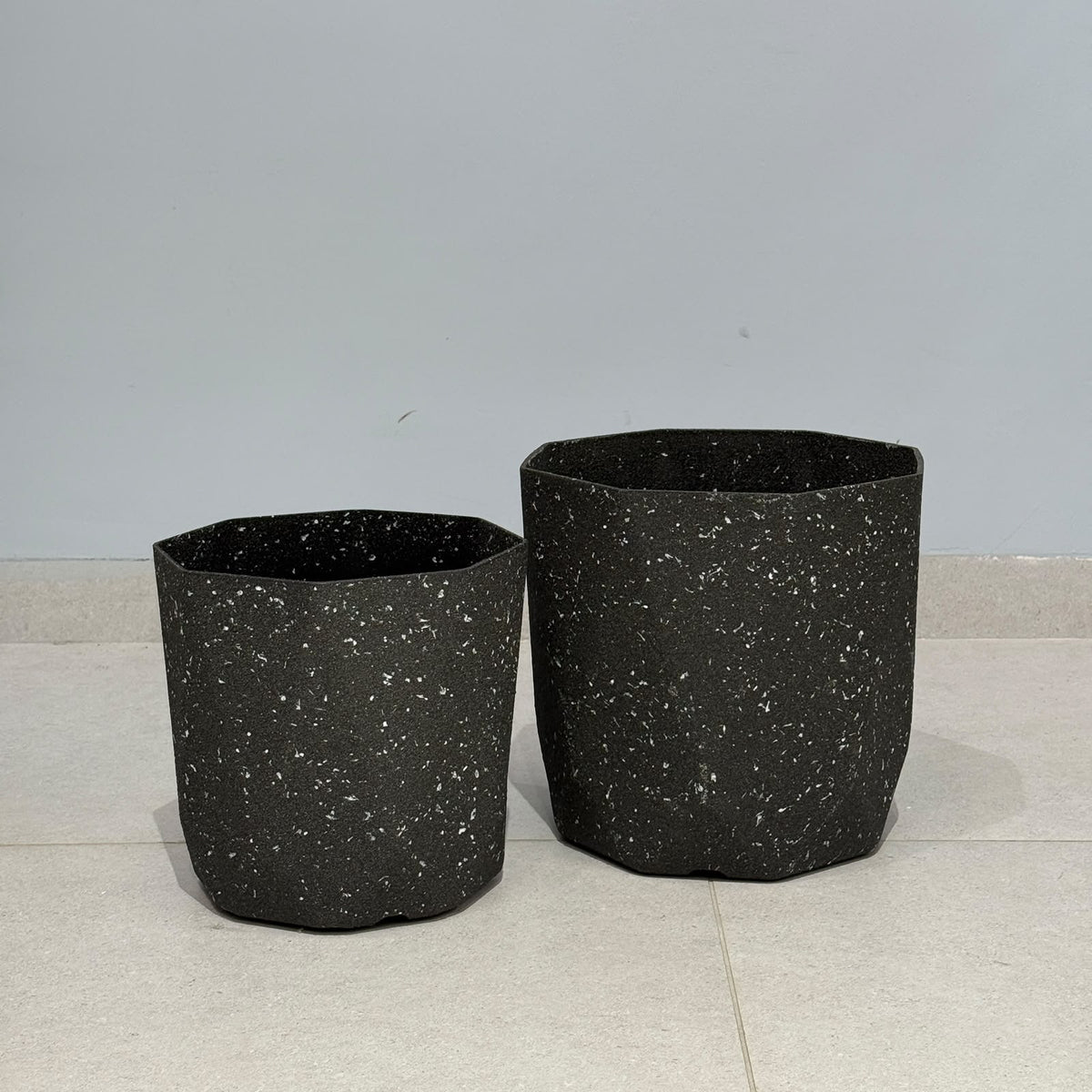 Modern Geometric Terrazzo-Effect Planters