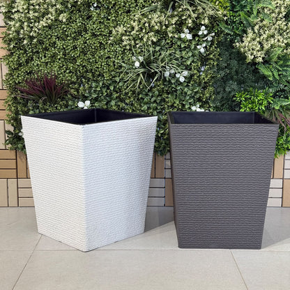Modern Tapered Woven-Texture Planter Collection