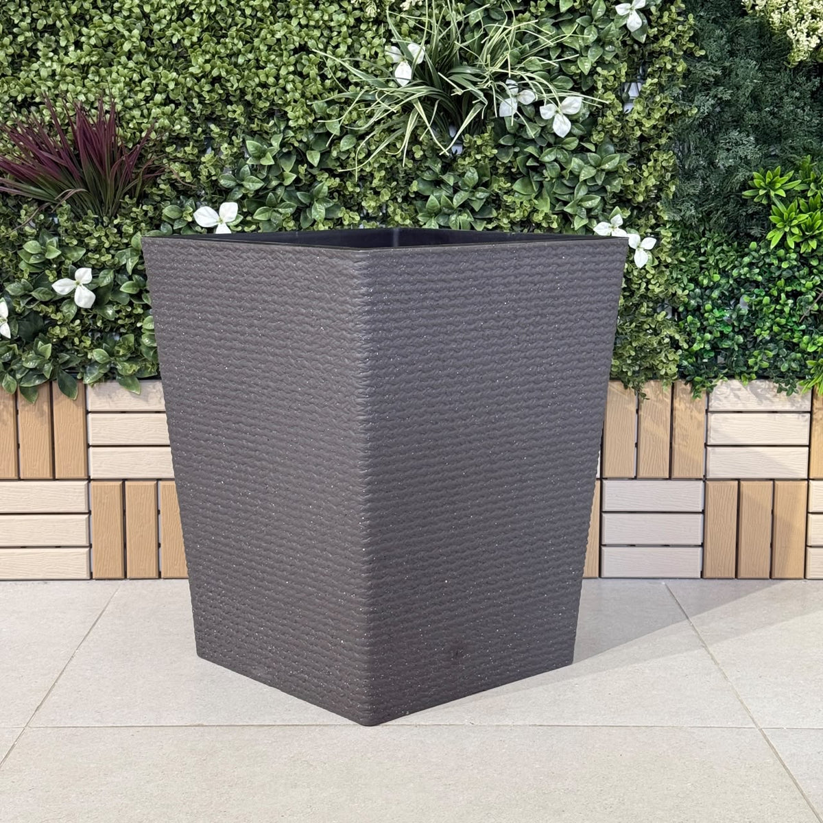 Modern Tapered Woven-Texture Planter Collection
