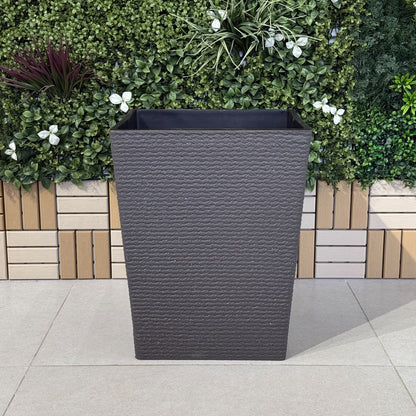 Modern Tapered Woven-Texture Planter Collection