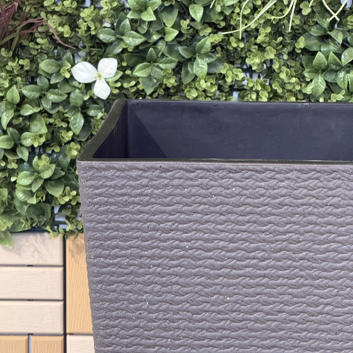 Modern Tapered Woven-Texture Planter Collection