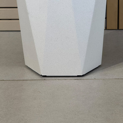 Geometric Faceted Tall Planter with Built-In Caster Wheels
