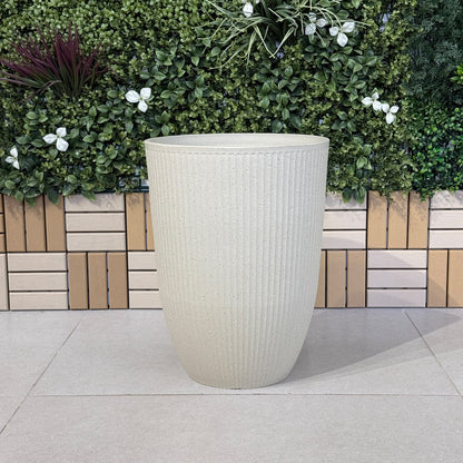 Fluted Ribbed Round Tall Planter