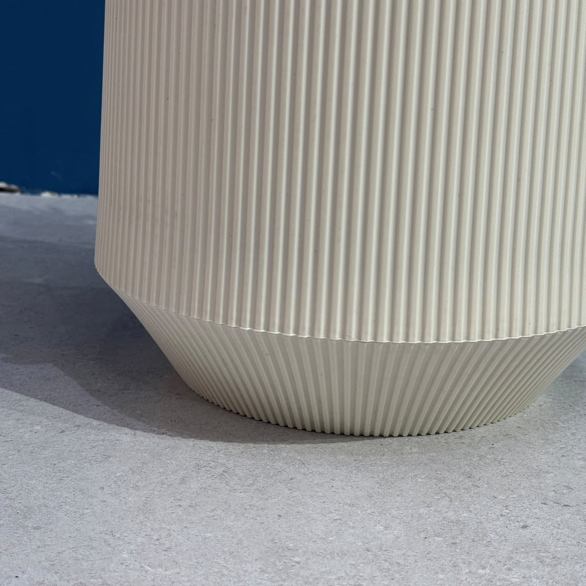 Modern Ribbed Plastic Planter Pot with Matching Drainage Saucer Tray