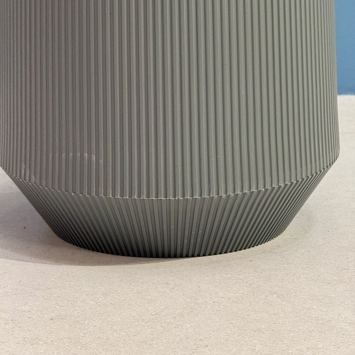 Modern Ribbed Plastic Planter Pot with Matching Drainage Saucer Tray
