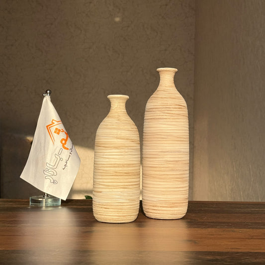 Minimalist Textured Ceramic Bottle Vases