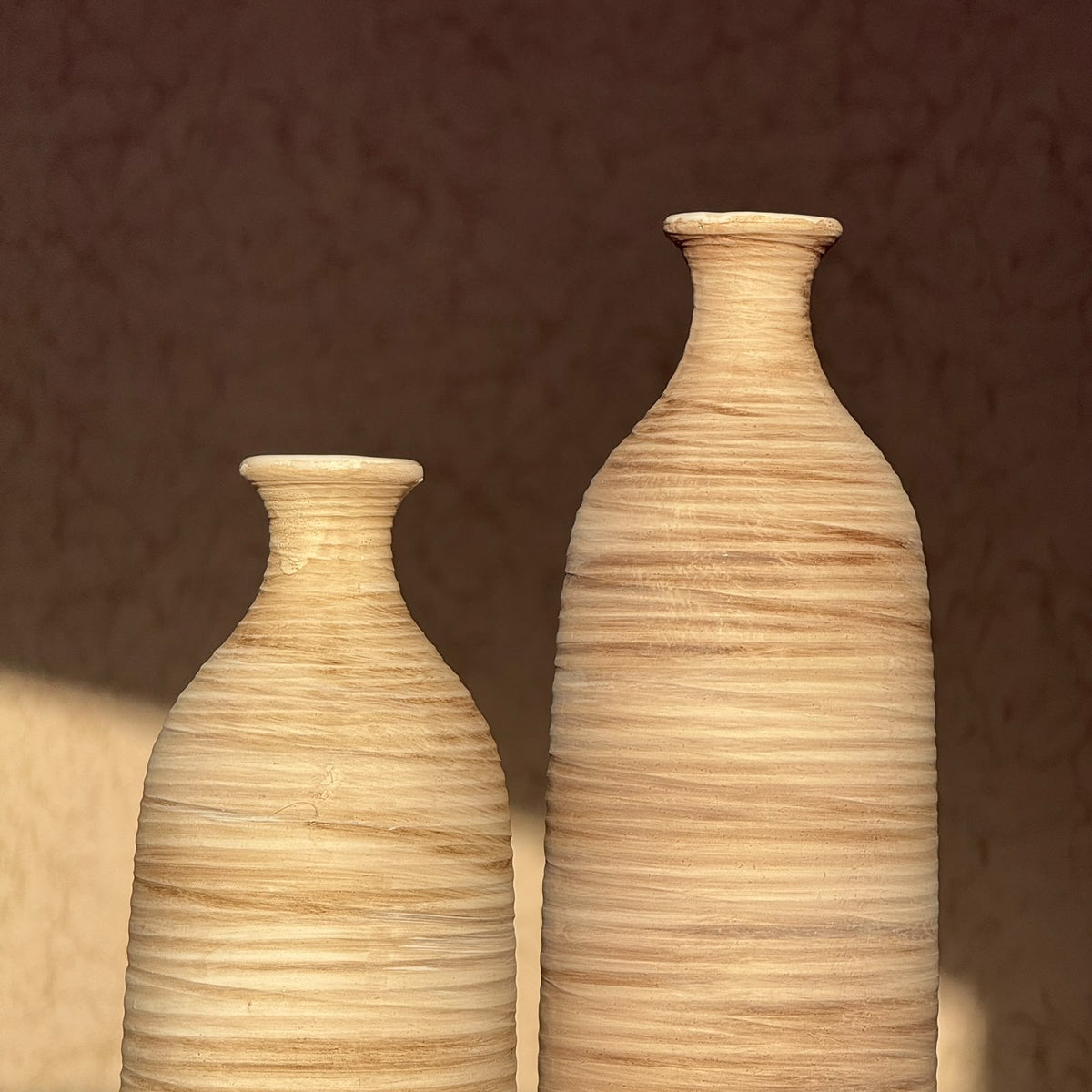 Minimalist Textured Ceramic Bottle Vases