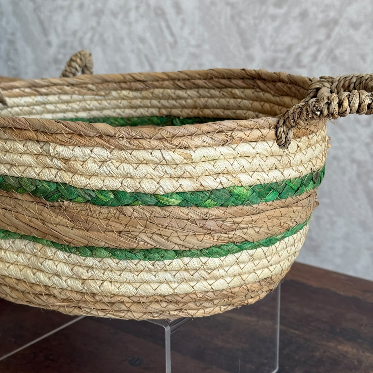 Handwoven Three-Tone Seagrass Storage Baskets Set