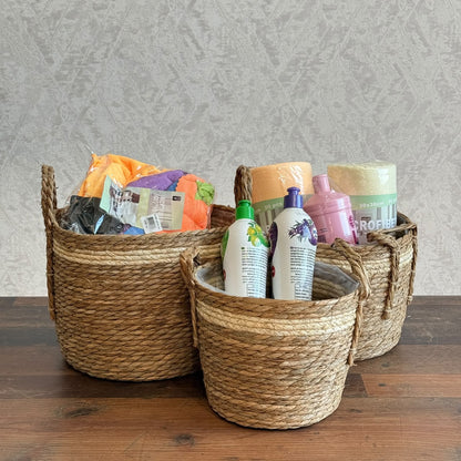 Handwoven Seagrass Storage Baskets Set