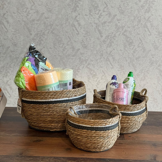 Handwoven Seagrass Storage Baskets (Set of 3)