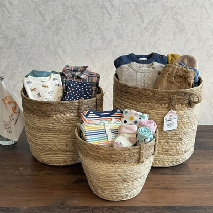Handwoven Seagrass Storage Baskets Set