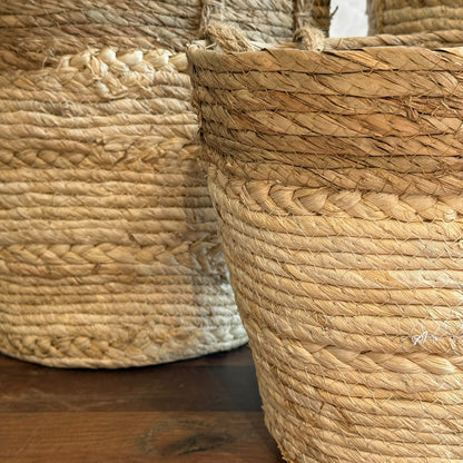 Handwoven Seagrass Storage Baskets Set