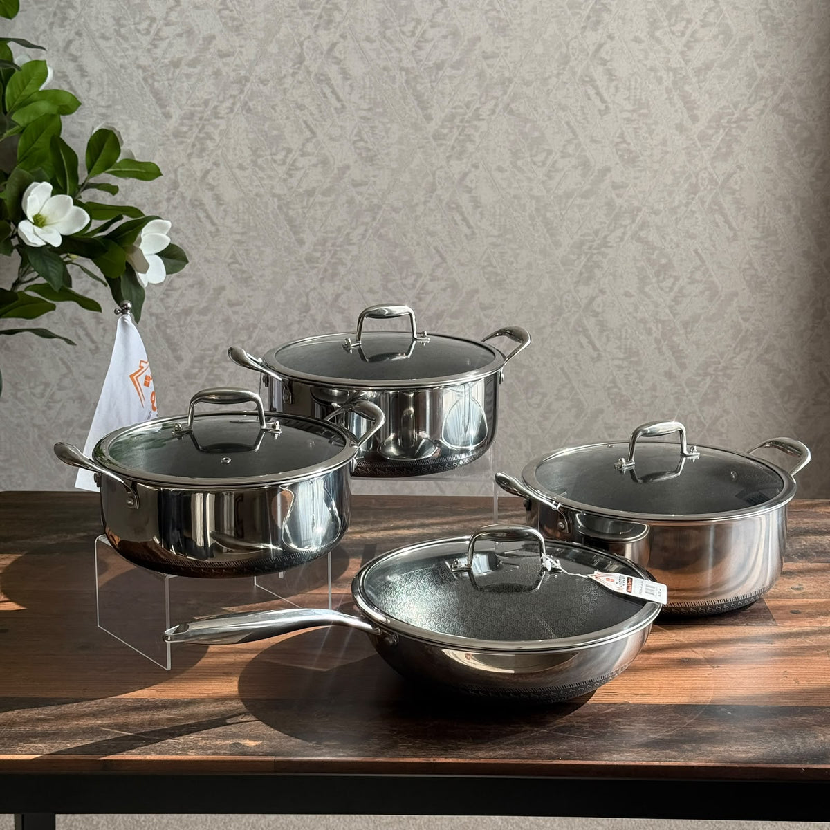 Premium Honeycomb Tri-Ply Stainless Steel Cookware Collection