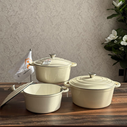 Enamel Cast Iron Dutch Oven Pot with Self-Basting Lid