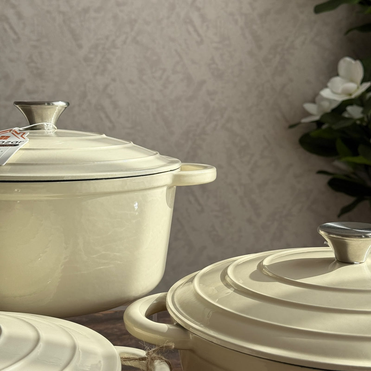 Enamel Cast Iron Dutch Oven Pot with Self-Basting Lid