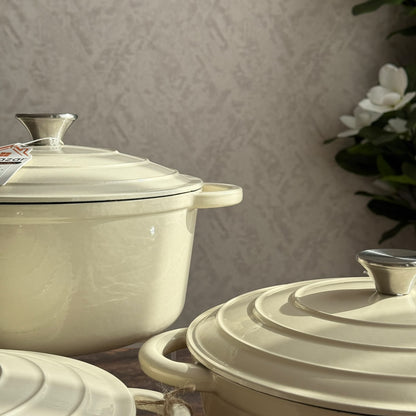 Enamel Cast Iron Dutch Oven Pot with Self-Basting Lid