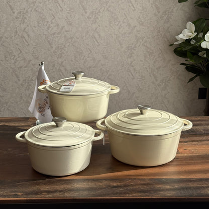 Enamel Cast Iron Dutch Oven Pot with Self-Basting Lid