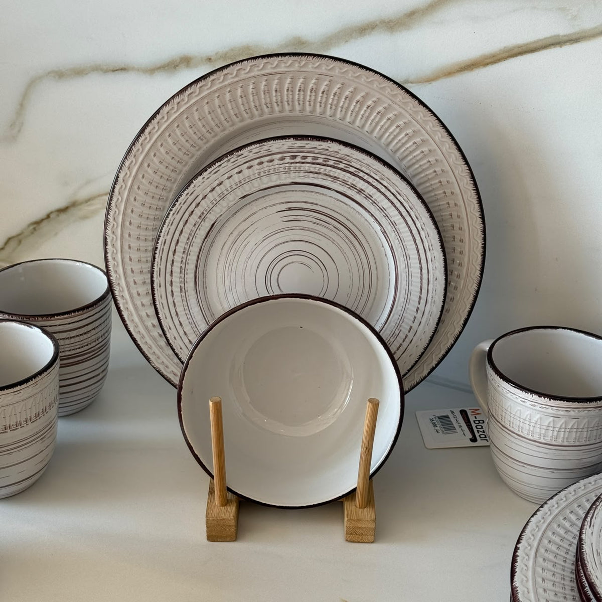 Modern Vintage Ceramic Dinnerware Set - 16 PCS