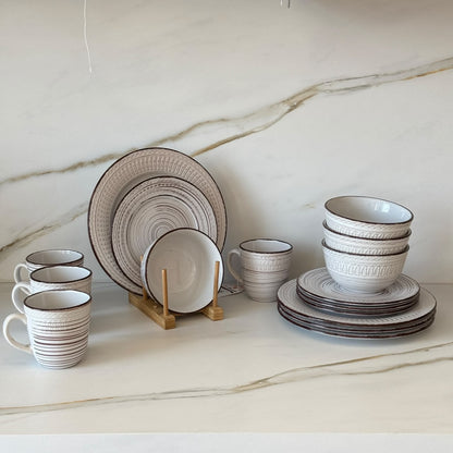 Modern Vintage Ceramic Dinnerware Set - 16 PCS