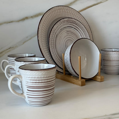 Modern Vintage Ceramic Dinnerware Set - 16 PCS