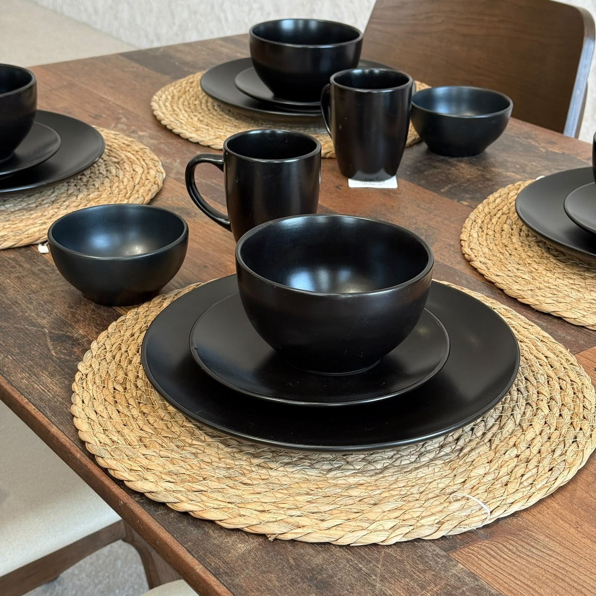 Luxury Black Ceramic Dinnerware Set - 25 PCS