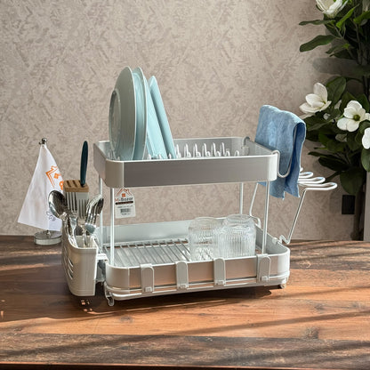 Two-Tier Multifunctional Dish Drying Rack