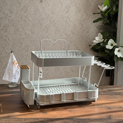 Two-Tier Multifunctional Dish Drying Rack