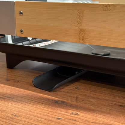 Modern Compact Countertop Dish Drainer with Wooden Accents & Cutlery Holder