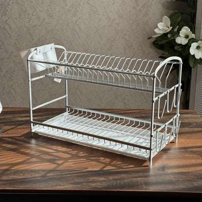 Double-Layer Countertop Kitchen Dish Storage Rack